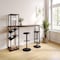 Flash Furniture Jura Metal Bar and Wine Table w/2 Slanted Shelves for Bottle Storage and Hanging Glass, Black Frame NAN-F-HY-B23102-BLKWLN-GG - alternate 1